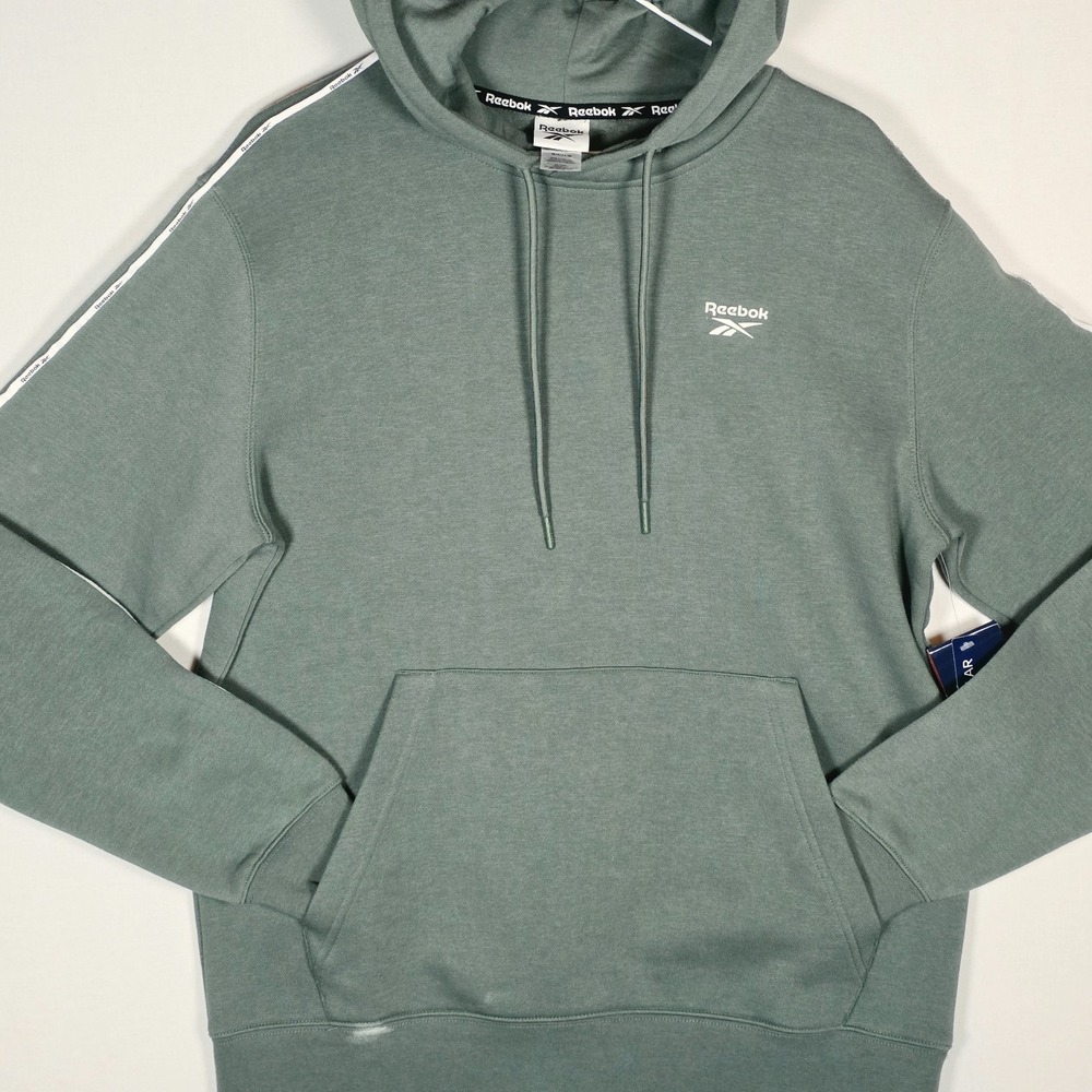 Athleisure Reebok Mens Identity Fleece Hoodie Forest Green Small Sweatshirt